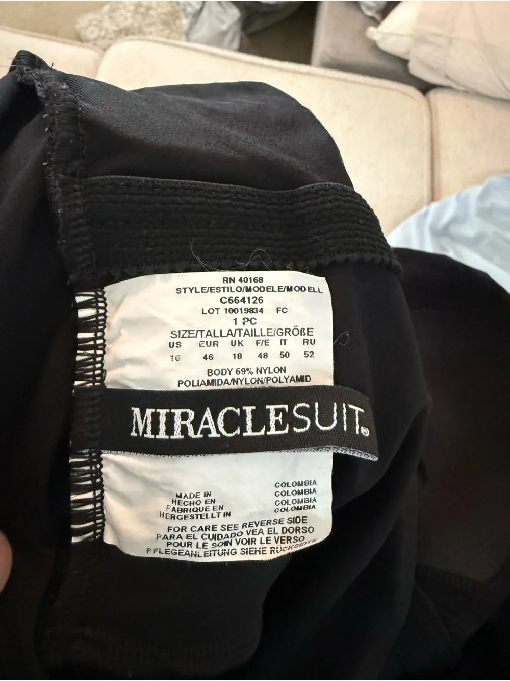 MiracleSuit Aurora Classic Black V-Neck Swimdress size 16 - Picture 11 of 15
